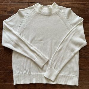 Quince 100% Organic Cotton Mockneck Sweater Ivory color Size XS